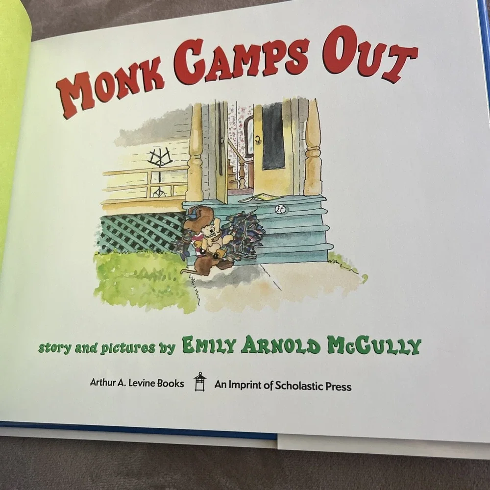 MONK CAMPS OUT By Emily Arnold Mccully - Hardcover‎ **Mint Condition**
